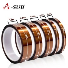 5 Rolls Polyimide High Temperature Tape Heat Resistant Kapton 10mm, 20mm,25mm picture