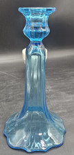 Tiffin Glass / U.S. Glass Blue  #310 Candleholders circa 1910-1930s picture