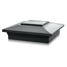 Classy Caps Black Aluminum Deck & Fence Post Cap Fits Actual 6”x6”,  picture