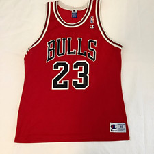 Champion Chicago Bulls Michael Jordan #23 Men’s Red Jersey Size 48 NBA picture