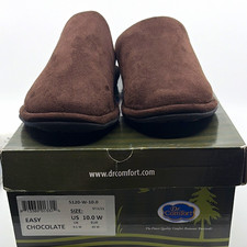 Dr. Comfort Easy Men's Brown Suede Slip-On Slippers Gel Inserts US 10 W picture