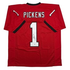 Autographed/Signed George Pickens Georgia Red College Football Jersey JSA COA picture