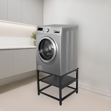 Modern Washing Machine Base Dryer Stand, Washing Machine Base with Shelf Black picture