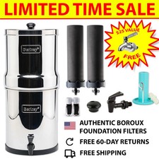 Berkey Gravity Water Filter System w/ 2 WQA Certified Boroux Black Filters picture