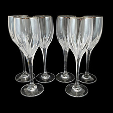 6 Mikasa Flame Platinum  D'Amore Platinum Crystal Wine Glasses picture
