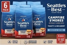 6 BAG DEAL Seattle's Best Coffee Campfire S'Mores Flavored 11oz Each Ground picture