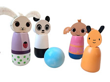 ​Vintage Wooden Bing Bunny & Friends Skittles Bowling Set - Figures & Ball (440g picture