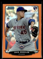 2013 Bowman Chrome Orange Refractor Zack Wheeler RC 23/25 New York Mets #20 picture