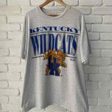 Vintage Kentucky Wildcats Tee Grey Color Reprint Shirt  AN47074 picture