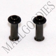 V005 Black Single Flare Flesh Tunnels Earlets Ear Plugs Big Gauges 10G ~ 2