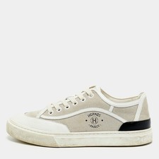 Hermes Get Size 37 Multicolor Leather and Canvas Low Top Sneakers picture