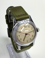 Vintage Timex 1954 US Time Mens Watch Chrome Works Runs Military Field USA 50s picture