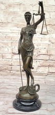 Bronze Blind Lady of Justice Scales Law Lawyer Attorney Office Statue Sculpture picture