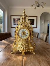 Antique French Gilt Mantel Clock c1880 Renaissance Revival 8 Day Striking picture