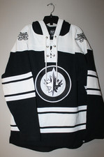 New NHL Winnipeg Jets Lacer jersey style mid weight cotton hoodie men's L picture
