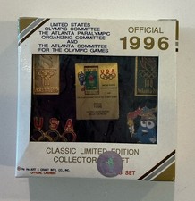 1996 Atlanta Olympics Official Limited Edition 4 Pin Collector Set USA picture