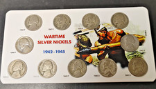 SILVER War Nickels Set  1942-1945-P-D-S 11 COINS in Presentation Display picture