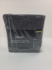 Simply Vera Vera Wang Pima Cotton Sheet Set King. Steel Gray  600 Thread Count picture