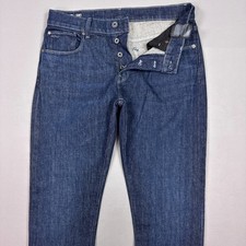 G Star Raw Jeans Mens 31x32 Blue 3301 Slim Button Fly Denim Pants Dark Faded picture