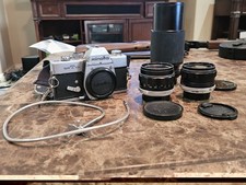 Vintage Minolta Srt101 Camera Body Lot w Lenses Rokkor 1:1.4 F=58mm 1:3.5 F=28mm picture