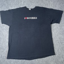 Vtg 2004 I Love Boobies Funny Novelty Adult Vulgar T-shirt Tee Y2k Mens 2xl picture