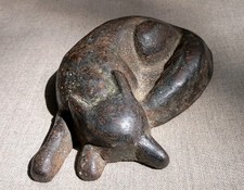 Antique Cast Iron Sleeping Fox Doorstop Vintage Curled Lying Down Heavy 4lb picture