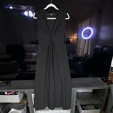 Rachel Zoe Women’s Black Solid Maxi Dress V-Neck Sleeveless Long Regular M picture
