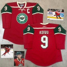 RARE VTG 2009/10 Mikko Koivu #9 Minnesota Wild Reebok NHL Hockey Jersey Size 52 picture