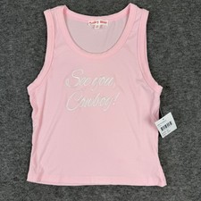 Bailey Rose Women’s Cowboy Pink Tank Top Medium Cowgirl Chic Rodeo Western NWT picture