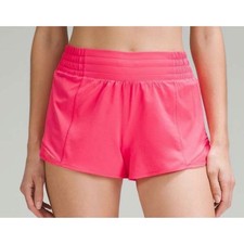 LULULEMON Hotty Hot Shorts LIP GLOSS PINK LIPGLOSS High Rise Lined 2.5