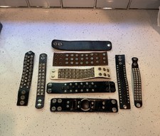 Huge Collection of 90s-Y2K Vintage Leather Studded Rocker Button Snap Bracelets picture