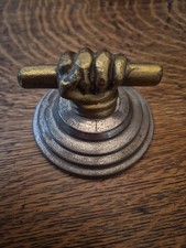 Antique Metal Hand Shaped Paper Weight  picture