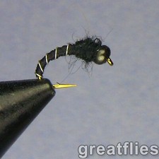 1 dozen (12) - Zebra Midge - Black Bead Head picture
