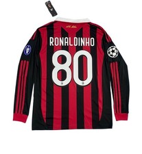 Ronaldinho #80 AC Milan 2009/10 Long Sleeve Jersey | Retro Men’s Shirt New picture