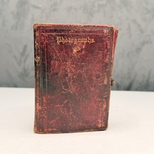 Civil War Era Tintype Photo Album Victorian Leather Family Portraits Illinois picture