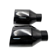 DODGE RT SRT RAM 5in BIG BLACK EXHAUST TIP 2.5in INLET ANGLE CUT DOUBLE WALL 2X picture