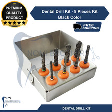 8-Piece Titanium Coated Dental Drill Kit – Black, CE Certified, Autoclavable picture