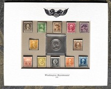 1932 George Washington Quarter (P) & Mounted Unused Stamps #704-715 Matted Set picture