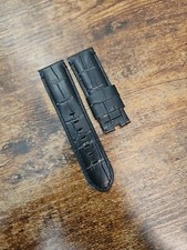 Panerai Watch 24mm OEM Black Alligator Strap for 22mm Deployment Buckle MX001LBN picture
