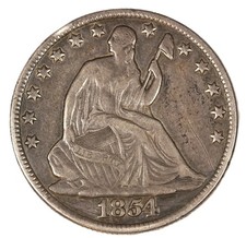 1854O Seated Liberty Half Dollar 50C  (Detailed) Choice AU- SMH-2472 picture
