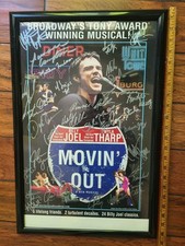 FrAmEd 2005 MOVIN OUT MUSICAL BROADWAY POSTER CAST SIGNED BILLY JOEL THARP 15x22 picture