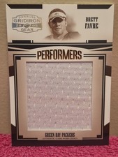 2005 Donruss Gridiron Gear Brett Favre Performers Jumbo Packers Jersey Swatch SP picture