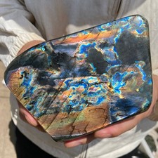 3.3LB Natural Labradorite Quartz Crystal Freeform Mineral Specimen Healing picture