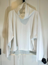Aerie White Drawstring Waist Funnel Neck Pullover Women's Size Large picture