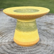 Bitossi Aldo Londi Yellow, Green, Orange MCM Italy Pottery Candle Holder 4.5” picture