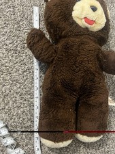 VINTAGE CUDDLE WIT (1986) LARGE DARK BROWN & TAN TEDDY BEAR PLUSH TOY 17