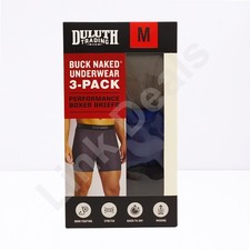 NEW Duluth Trading Buck Naked Boxer Brief Men's MEDIUM Blue Gray Black - 3 Pack picture