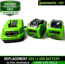 LOT of 2 40V 6.0Ah For Greenworks G-MAX Li-ion Battery w/ Charger picture