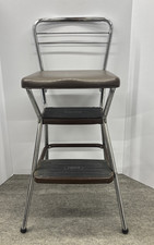 VINTAGE MID CENTURY COSCO FLIP UP SEAT STEP STOOL Good General Condition picture