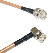 RG400 Silver BNC MALE to BNC MALE ANGLE Coax RF Cable USA Lot picture